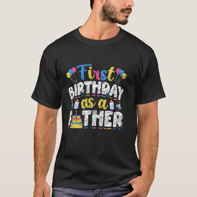 Första födelsedag som pappa Party Birthda i Far Pa T Shirt (Framsida)