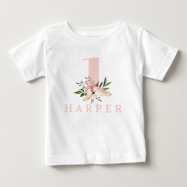 Första födelsedag t-shirt (Framsida)