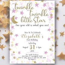 Första födelsedag: Twinkle Little Star Guld Girl