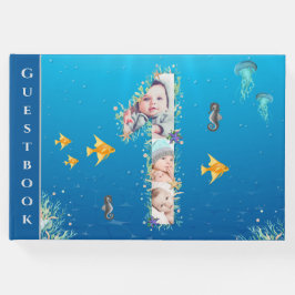 Första födelsedag under Sea Collage Photo Gästböcker
