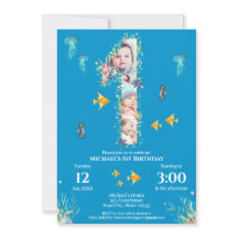 Första födelsedag under Sea Photo Collage