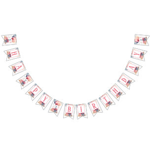 Första födelsedag - vattenfärgspresentationer och  vimplar