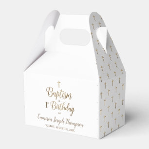 Första födelsedag, vit guld baby presentaskar