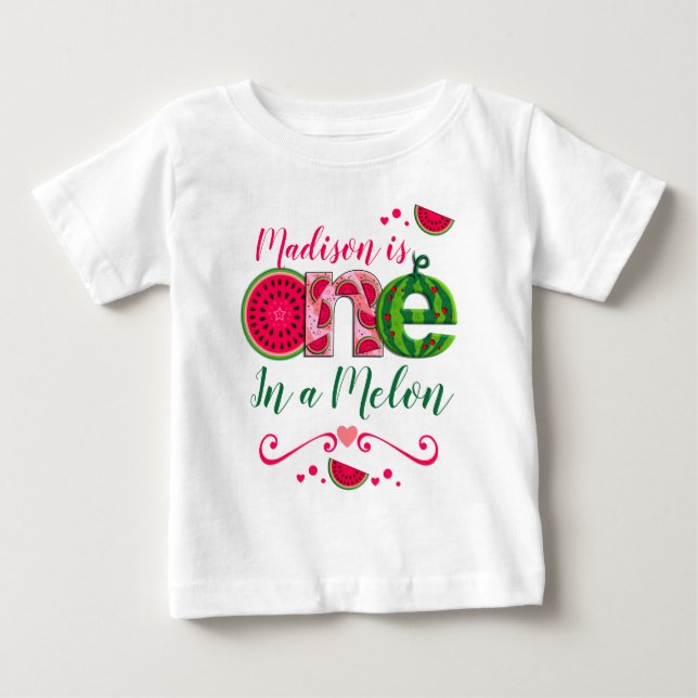 Första födelsedag Watermelon | En i melon T Shirt (Framsida)