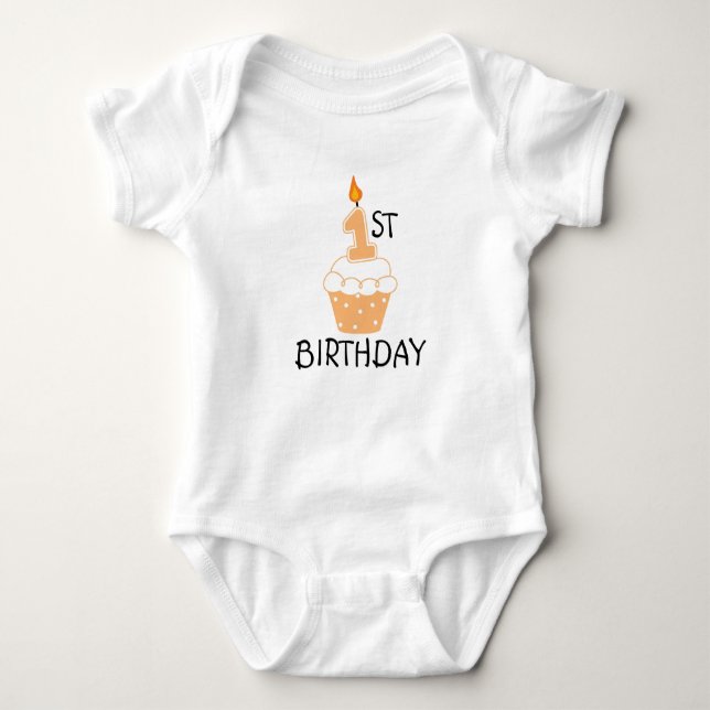 Första födelsedagbabyBodysuit Tee (Framsida)