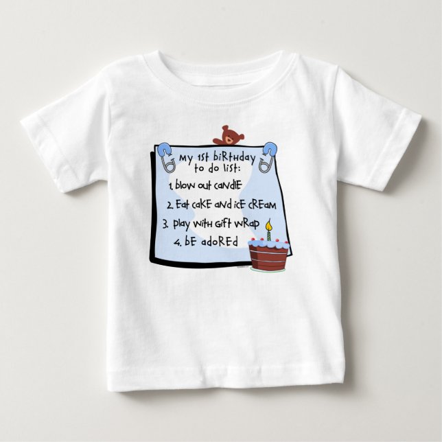 Första födelsedagen att göra är blå tee shirt (Framsida)