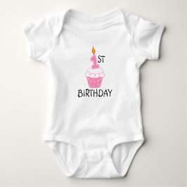 Första födelsedagen Baby Bodykostym Tee Shirt