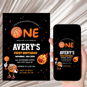 Första födelsedagen Basket inbjudan