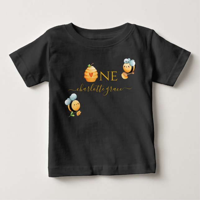 Första födelsedagen Bee-Day Baby T-Shirt (Framsida)