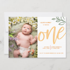 Första födelsedagen Cute Doodle Paint Löv Inbjudningar