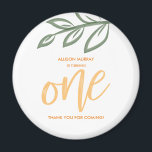 Första födelsedagen Cute Doodle Paint Löv Magnet<br><div class="desc">Få den här söta första födelsedagskalendern accentuerad med löv för dodle-målarfärg. Anpassa den med din sons eller dotters namn.</div>