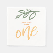 Första födelsedagen Cute Doodle Paint Löv