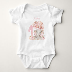 Första födelsedagen Cute Elephant Fall Girl Bodyko T Shirt