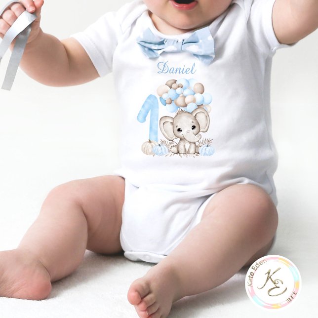 Första födelsedagen Cute Fall Elephant Boys'Bodyko T Shirt (Skapare uppladdad)
