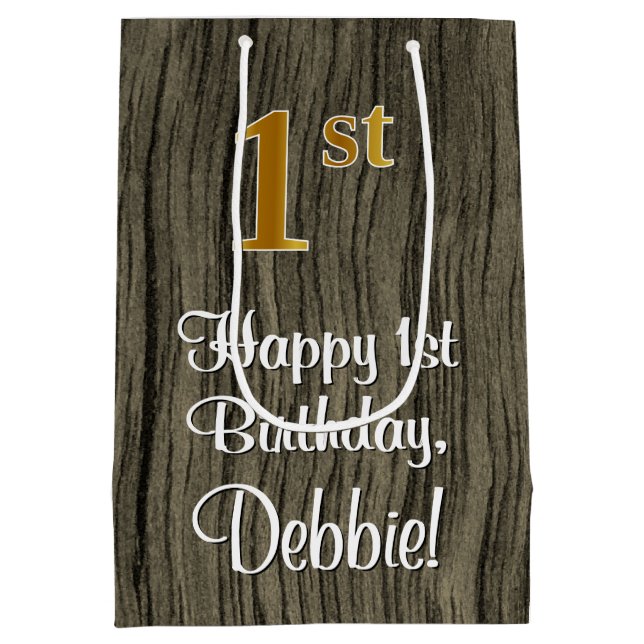 Första födelsedagen: Elegant Faux Guld look #, Fau (Baksidan)