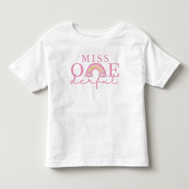 Första födelsedagen En-derlig Rosa Regnbåge T Shirt (Framsida)