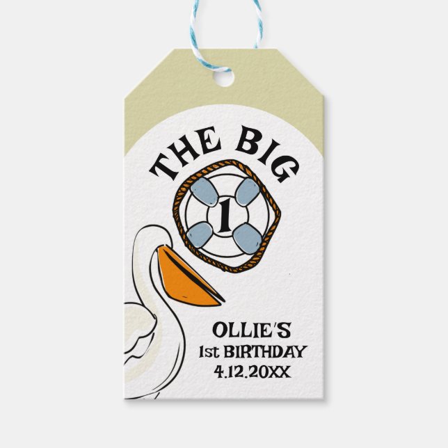 Första födelsedagen för den stora nautiska strande presentetikett (Framsidan)