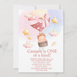 Första födelsedagen för en sorts luftballong inbjudningar