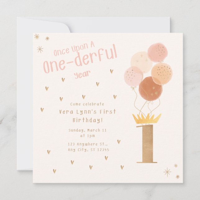 Första födelsedagen inbjudningar (Framsida)