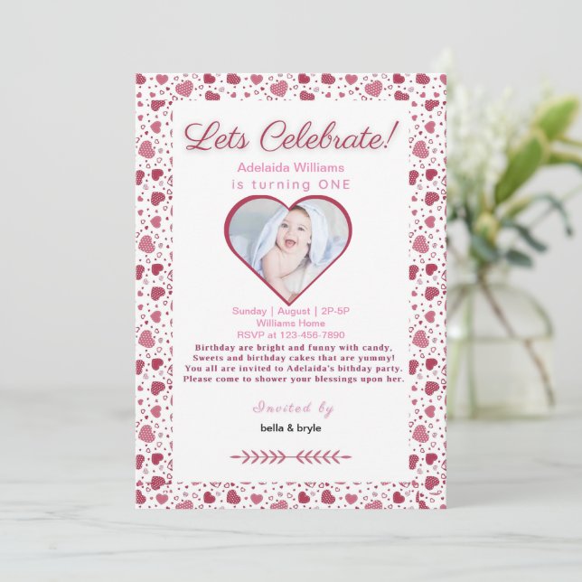 Första födelsedagen inbjudningar (Stående Fram)