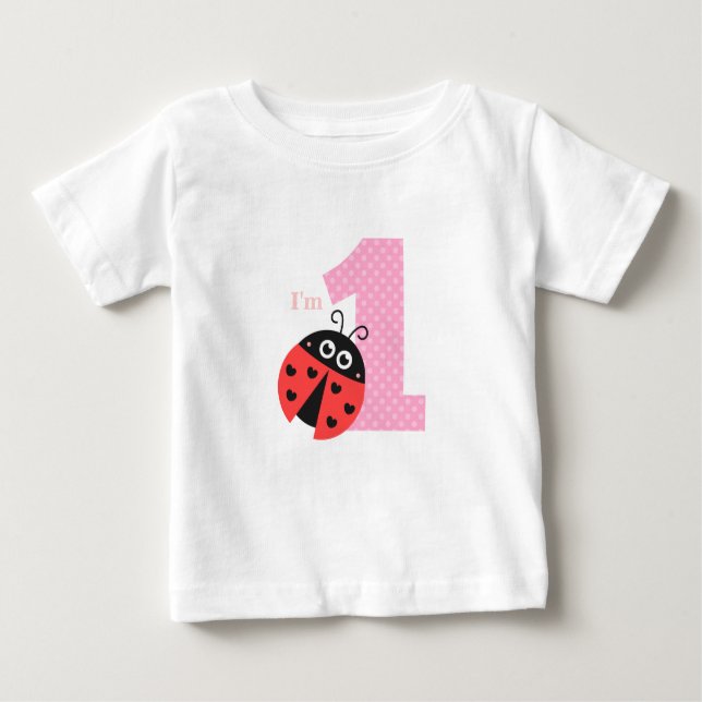 Första födelsedagen, jag är en, Cute ladybug Tee (Framsida)