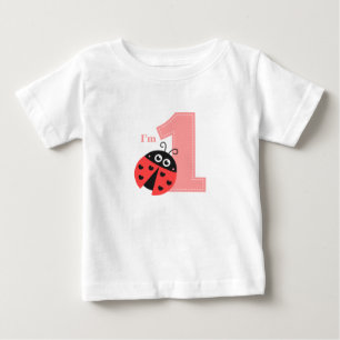 Första födelsedagen, jag är ett, söt nyckelpiga tee