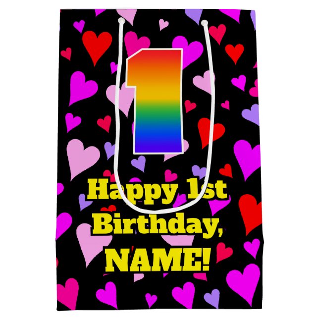 Första födelsedagen: Loving Hearts Mönster, regnbå (Baksidan)