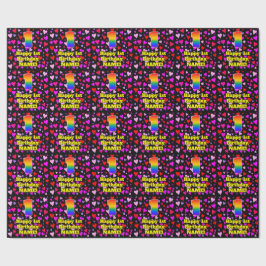 Första födelsedagen: Loving Hearts Mönster, regnbå Presentpapper