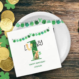 Första födelsedagen Lucky One Shamrock Bunting & R Pappersservett