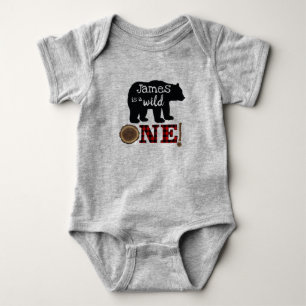 Första födelsedagen Lumberjack Baby Romper Shirt T
