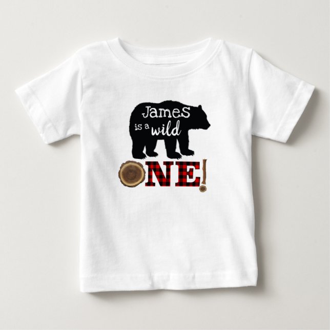 Första födelsedagen Lumberjack Raglan Shirt T (Framsida)