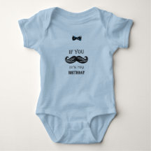 Första födelsedagen - Mustache - Little Man - Pojk