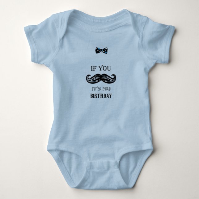 Första födelsedagen - Mustache - Little Man - Pojk Tee Shirt (Framsida)