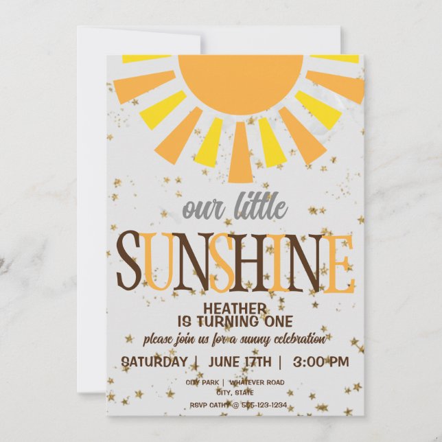 Första födelsedagen Party Anpassningsbar Inbjudningar (Framsida)