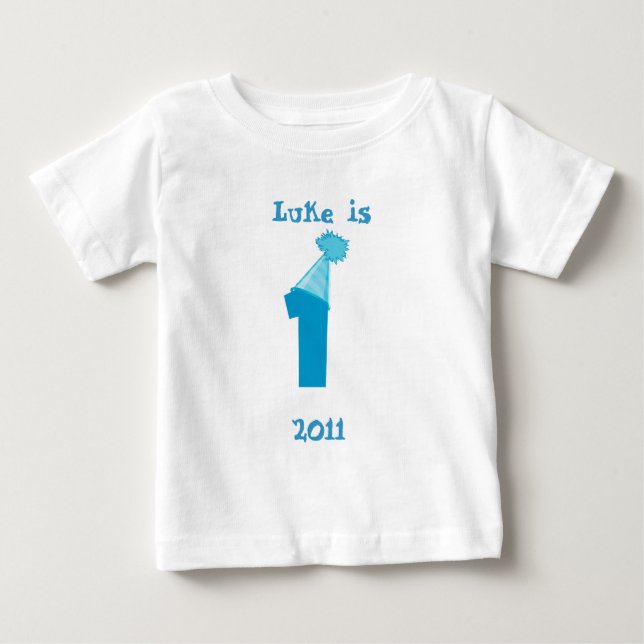 Första födelsedagen - pojke tee shirt (Framsida)