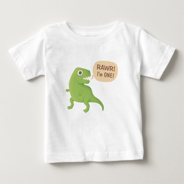 Första födelsedagen, Rawr! 1, Cute Dino Baby T-Shi T Shirt (Framsida)