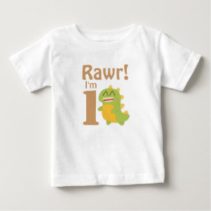 Första födelsedagen, Rawr! Jag är 1, Söt Dino Tee Shirt