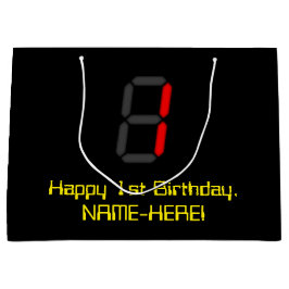 Första födelsedagen: Red Digital Clock Stil "1" +