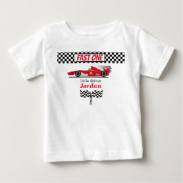 Första födelsedagen Röd racerbil Snabba ettan T Shirt