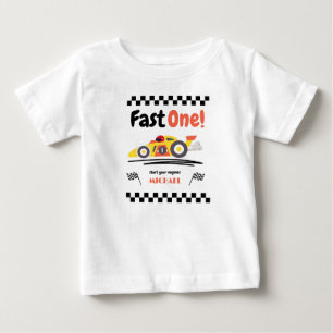 Första födelsedagen Snabba Ett Gula Vintage Racing T Shirt