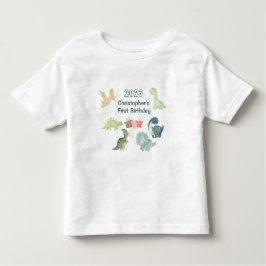 Första födelsedagen Söt dinosaurie akvarell T Shirt