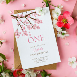 Första födelsedagen Vår Cherry Blommars Blommigt C Inbjudningar
