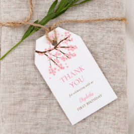 Första födelsedagen Vår Cherry Blommars Blommigt C Presentetikett