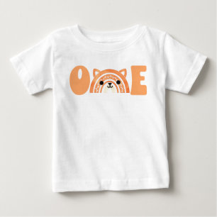 Första födelsedagen Woodland Fox Boho Rainbow T Shirt