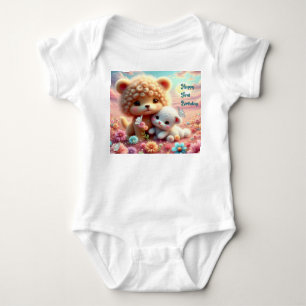 Första födelsedags bodysuit leksaksbjörn t shirt