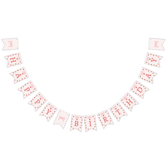 Första födelsedagsbanner med jordgubbstema vimplar (Alla)