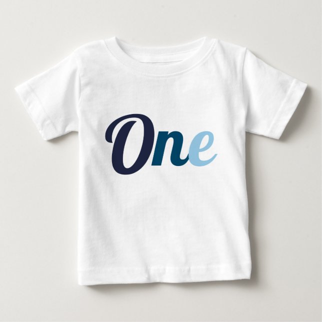 Första födelsedagsblått t shirt (Framsida)