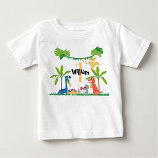 Första födelsedagsdinosaurie för bebis  Baby T-Shi T Shirt