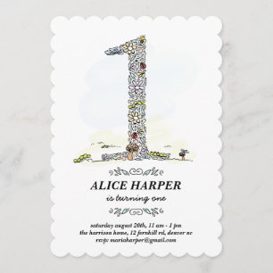 Första födelsedagsfest för hemlighetträdgård inbjudningar