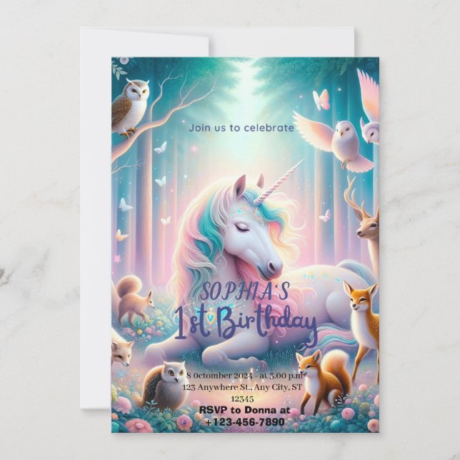 Första Födelsedagsfest inbjudan/Anpassade Inbjudningar (Framsida)